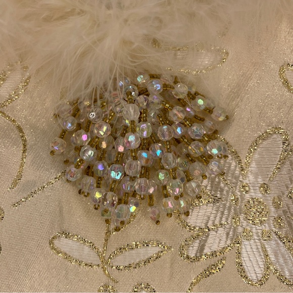 Vintage Rare Victoria’s Secret Gold Label Feather Trim Floral Satin Corset Top - Picture 4 of 15